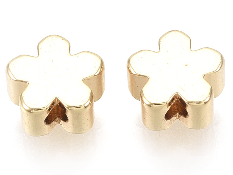 Achat Perle fleur en laiton - Doré à l'or fin 18k - 6 mm
