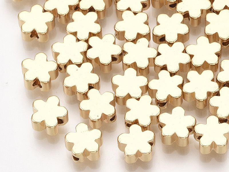 Achat Perle fleur en laiton - Doré à l'or fin 18k - 6 mm