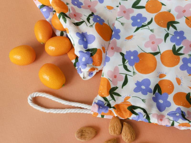 Achat Kit DIY Mercerie - Mes 3 pochons vrac à coudre tissu mandarine