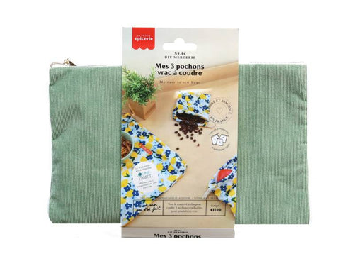 Achat Kit DIY Mercerie - Mes 3 pochons vrac à coudre tissu citron