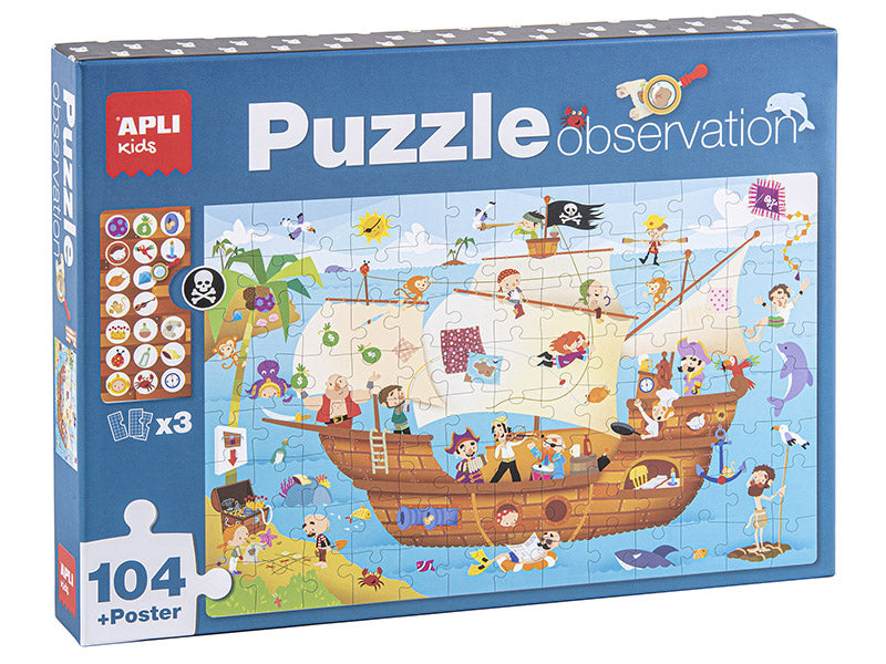 Achat Puzzle d'observation - bateau pirate - 104 pcs