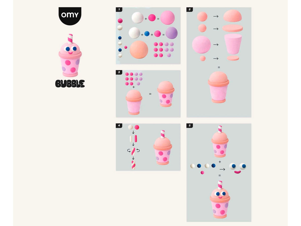 achat Mini Kit DIY pâte à modeler magique Air Dry Clay - Bubble le Bubble Tea - OMY