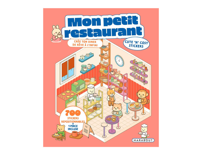 Achat Album de 700 stickers repositionnables - Mon petit restaurant + 1 pince incluse