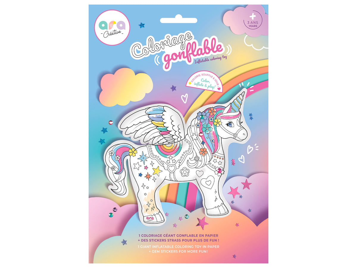 achat Coloriage gonflable Licorne géante - Ara Créative