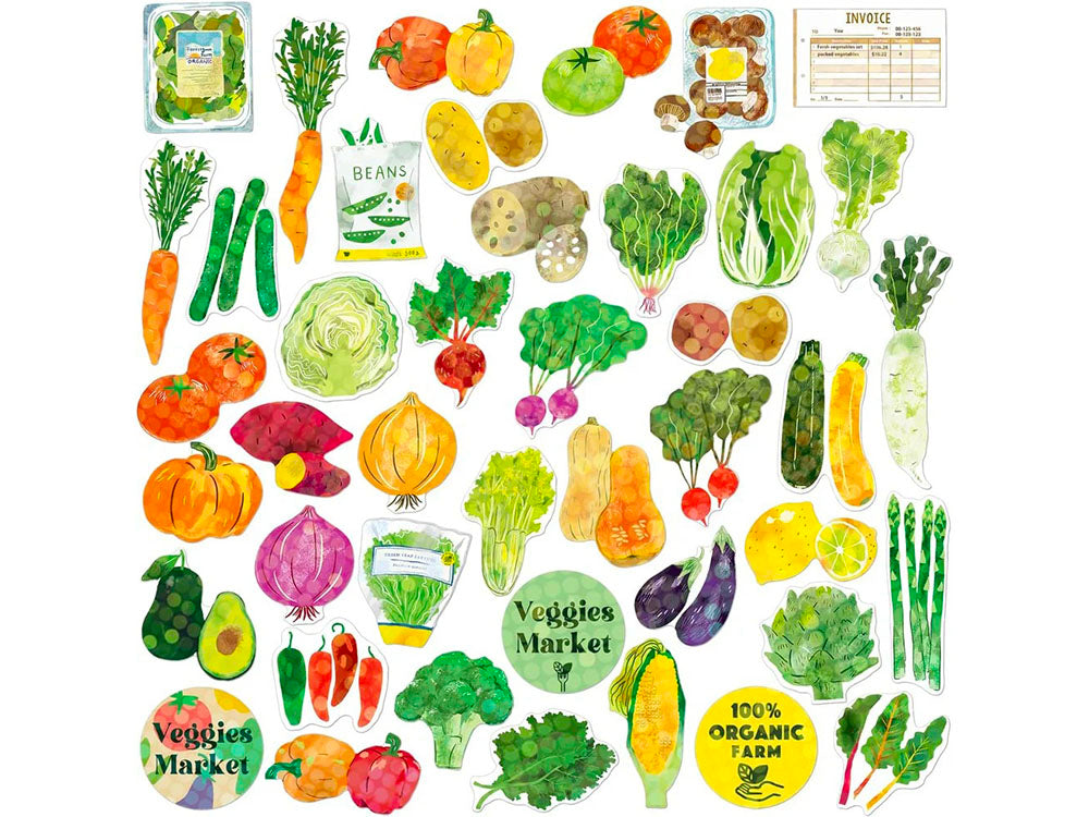 achat Boite d'autocollants décoratifs Veggies Market - Haco Stickers