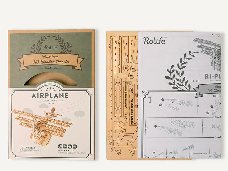 achat Maquette miniature Avion Bi-Plane - Robotime