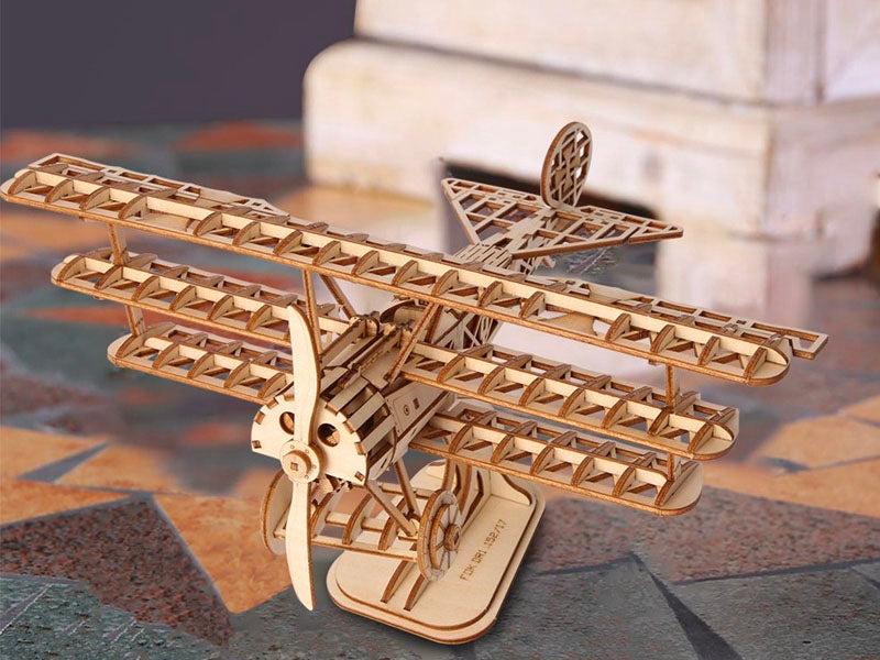 achat Maquette miniature Avion Bi-Plane - Robotime