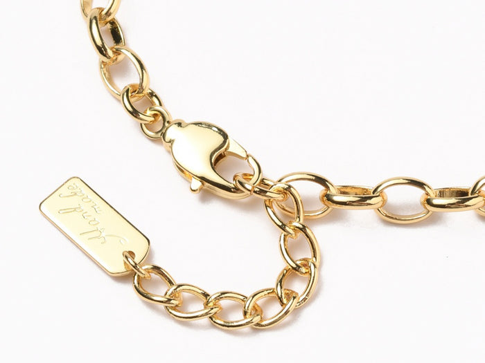 Achat Bracelet chaîne câble estampille Hand Made 19,5 cm - laiton doré à l’or fin