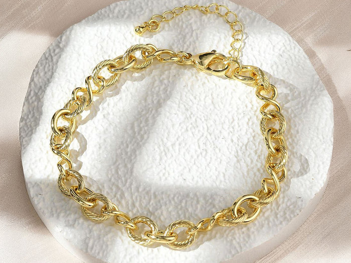Achat Bracelet chaîne maillons infini 20,6 cm - laiton doré à l’or fin