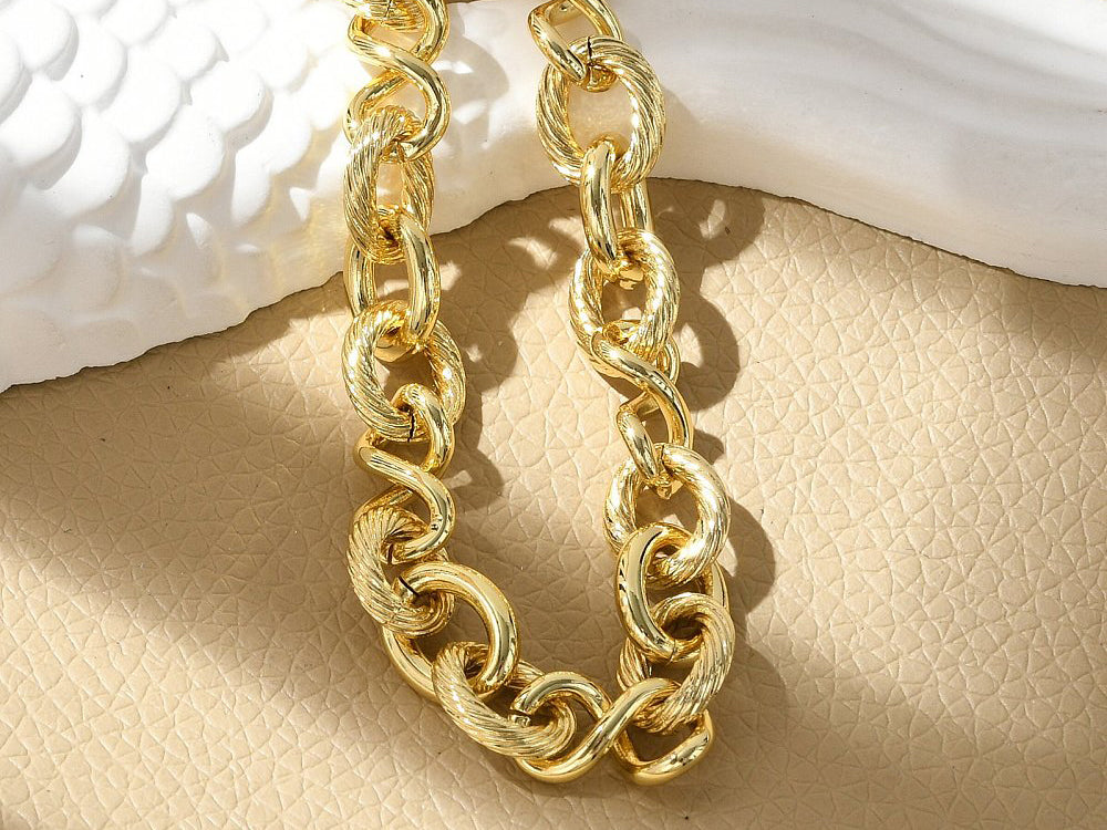 achat Bracelet chaîne maillons infini 20,6 cm - laiton doré à l’or fin