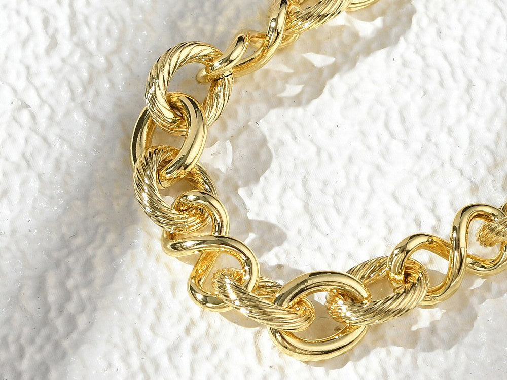 achat Bracelet chaîne maillons infini 20,6 cm - laiton doré à l’or fin