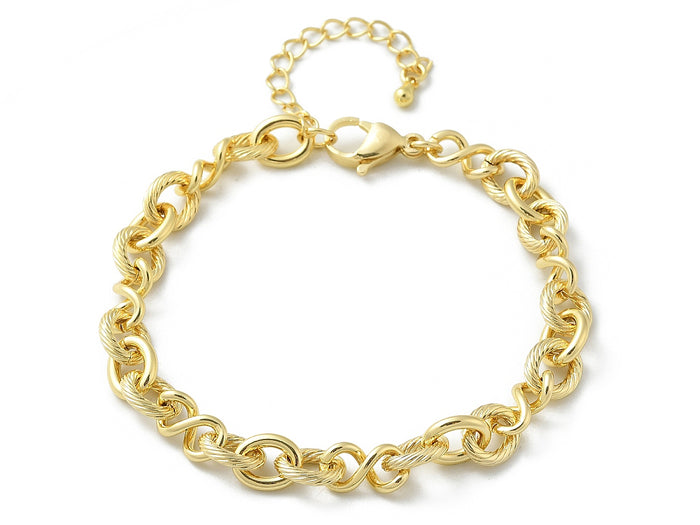 Achat Bracelet chaîne maillons infini 20,6 cm - laiton doré à l’or fin