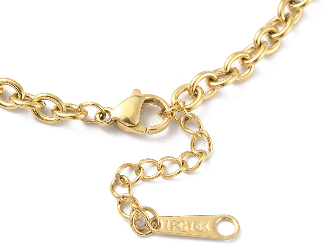 achat Bracelet chaîne câble 16,5 cm - acier inoxydable 304 doré à l’or fin