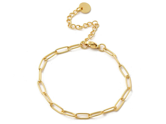 Achat Bracelet chaîne trombone 16,5 cm - laiton doré à l’or fin