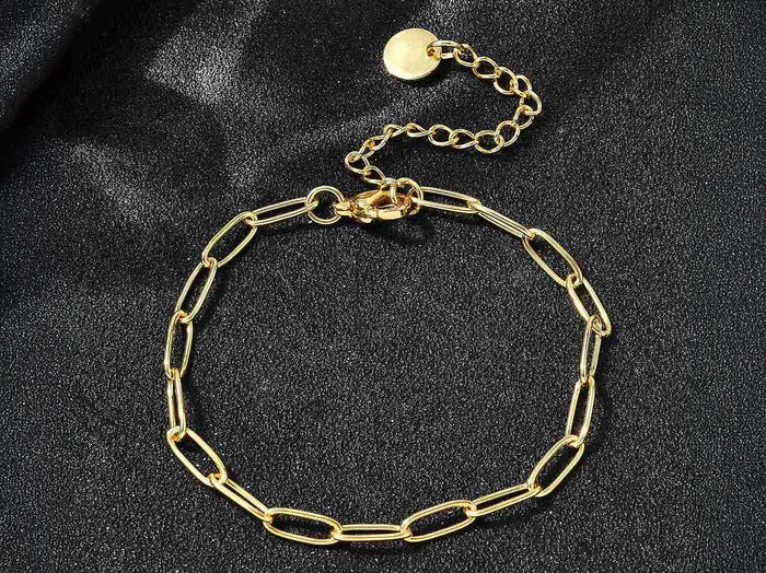 Achat Bracelet chaîne trombone 16,5 cm - laiton doré à l’or fin