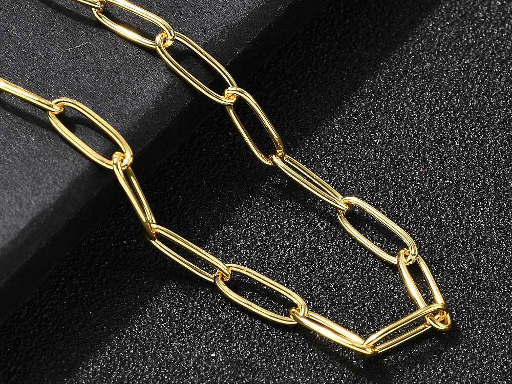 achat Bracelet chaîne trombone 16,5 cm - laiton doré à l’or fin