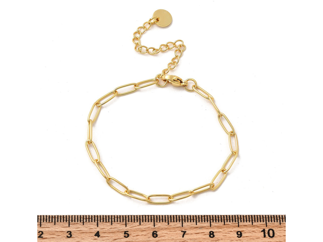 achat Bracelet chaîne trombone 16,5 cm - laiton doré à l’or fin