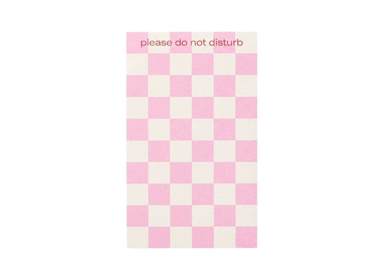 Achat Bloc mémo damier Do Not Disturb rose