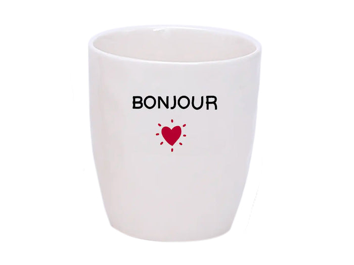 Achat Gobelet message coeur noir - Bonjour - Opjet