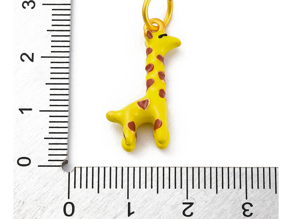 achat Breloque girafe émail - doré