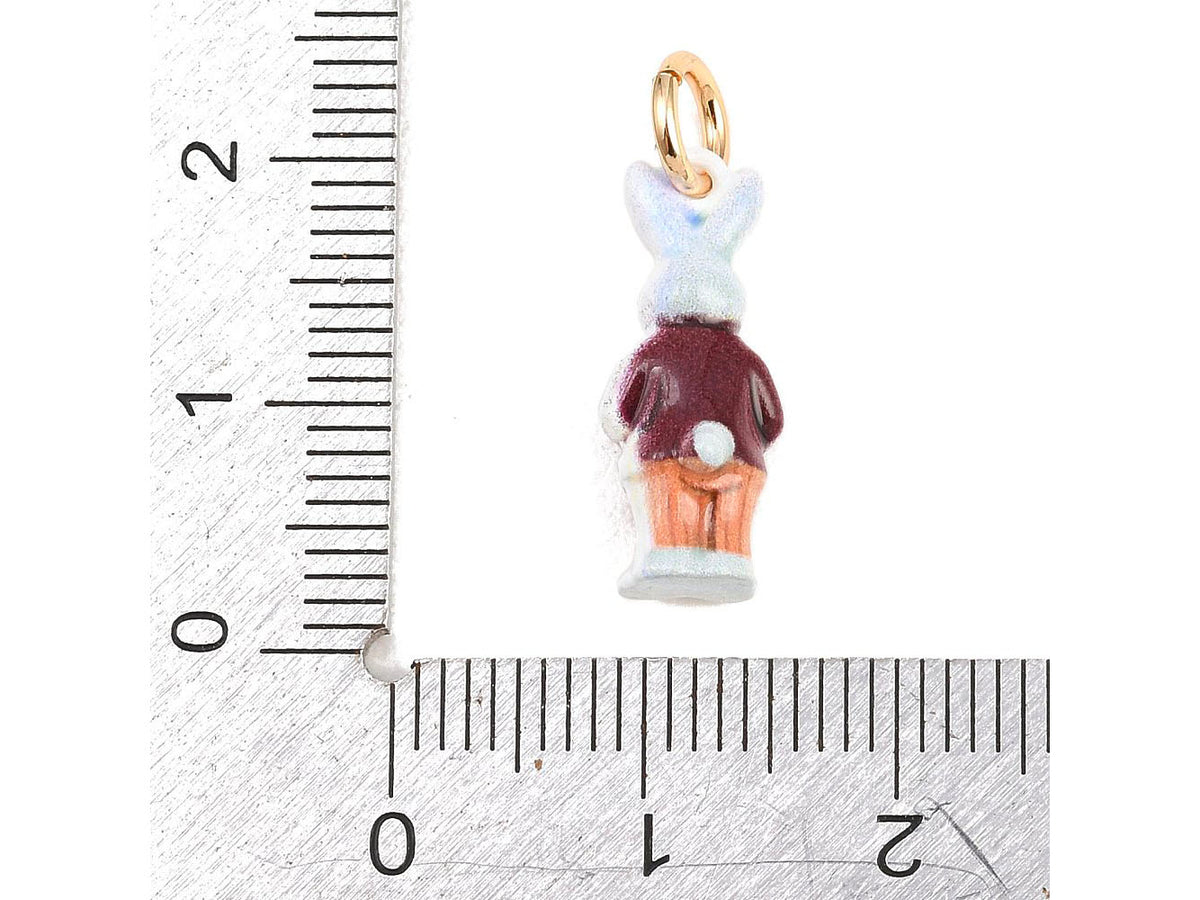 achat Breloque lapin en costume émaillé et doré à l'or fin