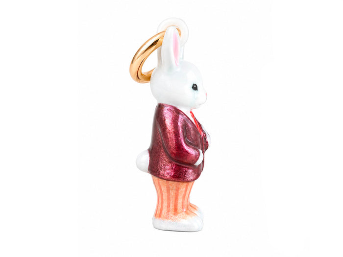 Achat Breloque lapin en costume émaillé et doré à l'or fin