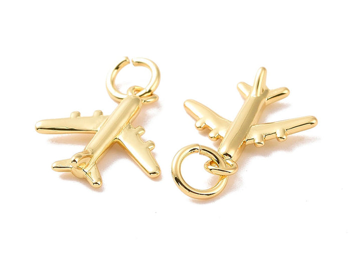 Achat Breloque Avion de ligne doré à l'or fin 18K