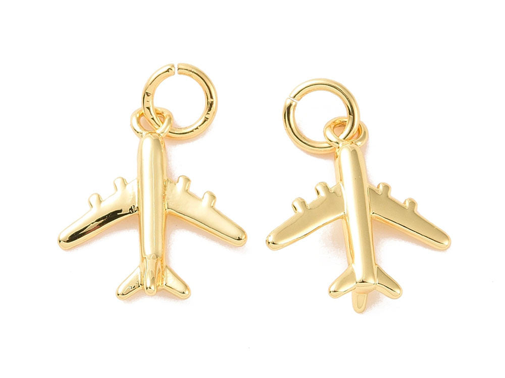 achat Breloque Avion de ligne doré à l'or fin 18K