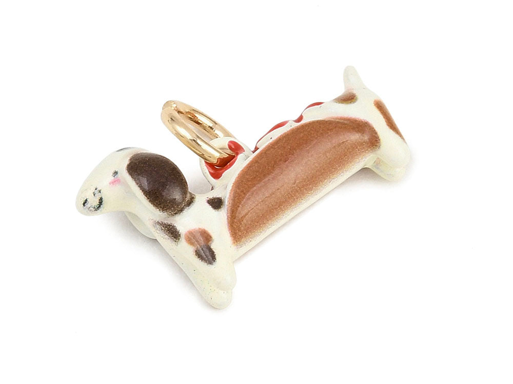 achat Breloque Chien Hot Dog émail et or 18k