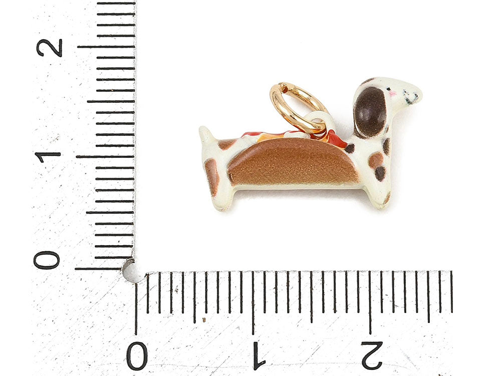achat Breloque Chien Hot Dog émail et or 18k