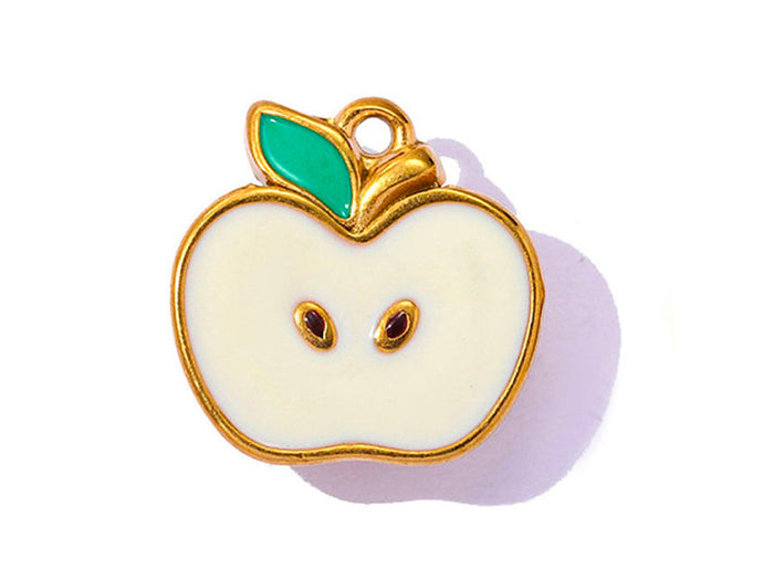 Achat Breloque demi pomme doré à l'or fin 18k