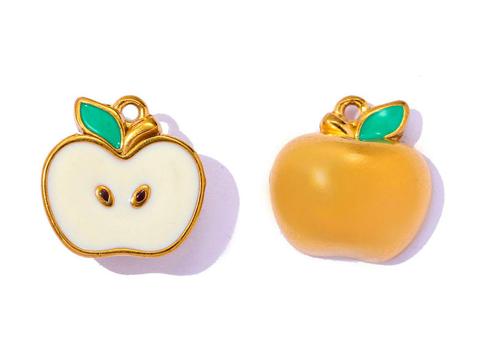 Achat Breloque demi pomme doré à l'or fin 18k