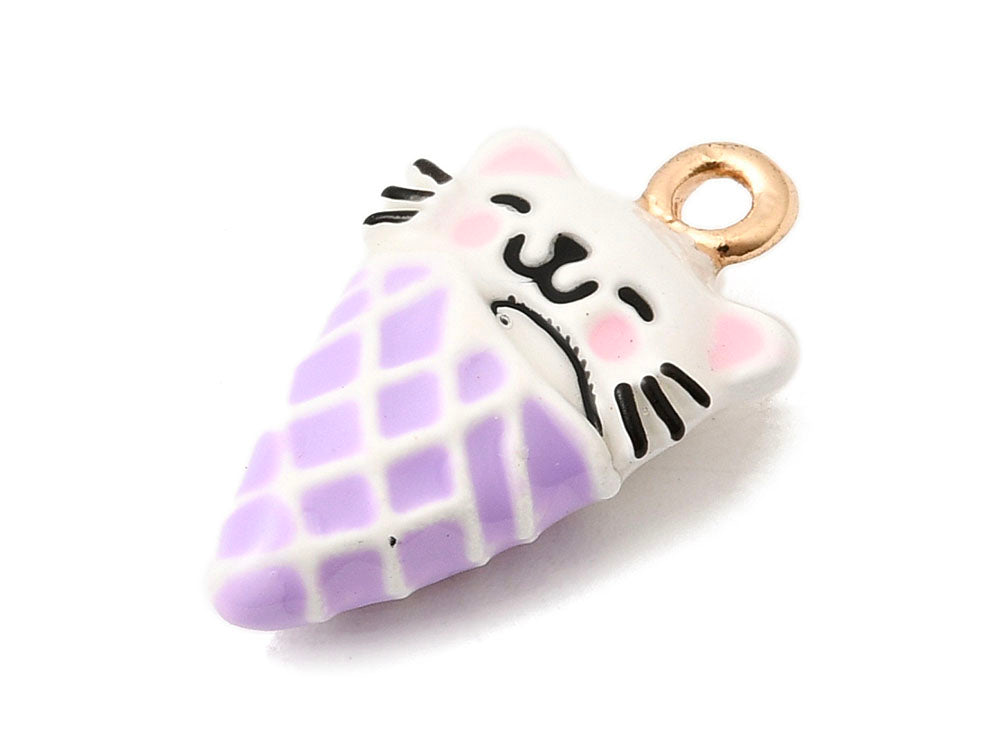 achat Breloque Glace chat Kawaii or 18k - couleur aléatoire