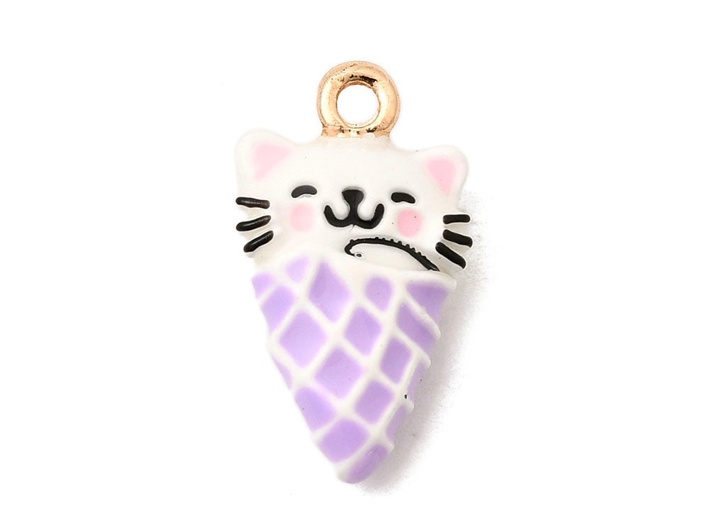 Achat Breloque Glace chat Kawaii or 18k - couleur aléatoire
