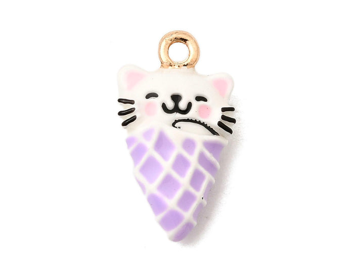 Achat Breloque Glace chat Kawaii or 18k - couleur aléatoire