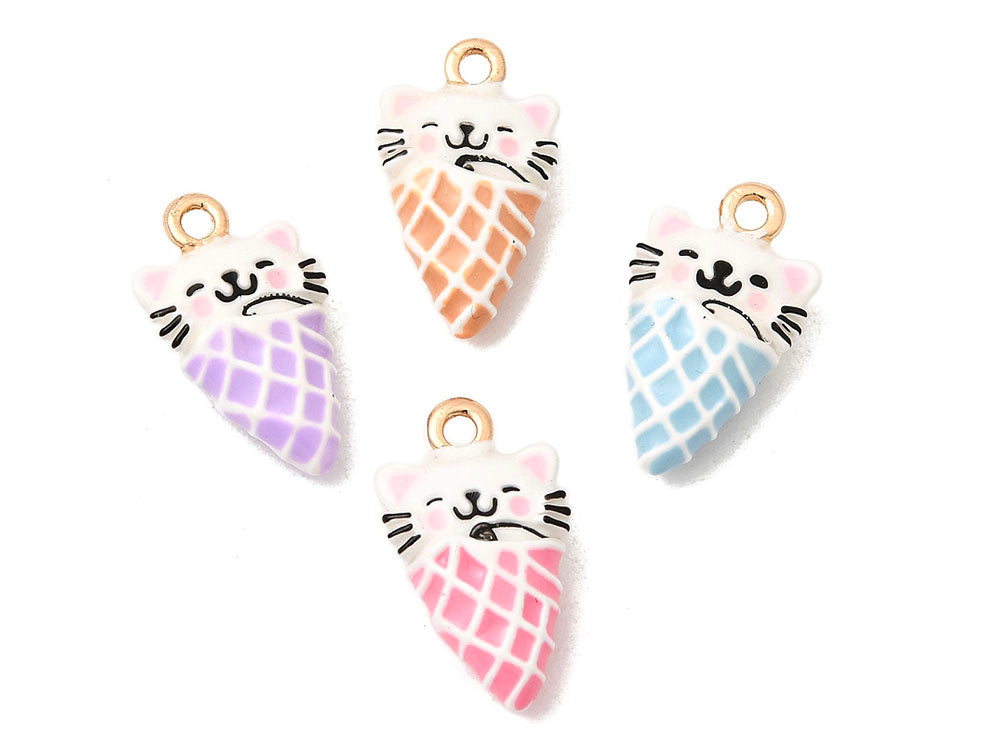 achat Breloque Glace chat Kawaii or 18k - couleur aléatoire