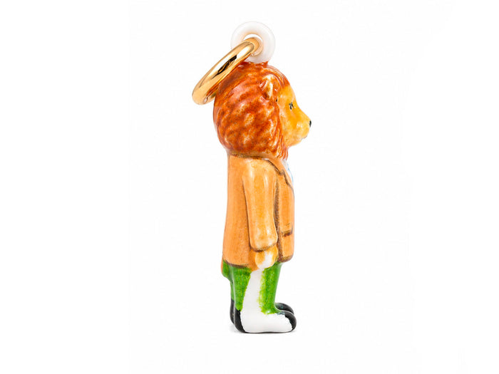 Achat Breloque Lion en costume émaillé et doré à l'or fin