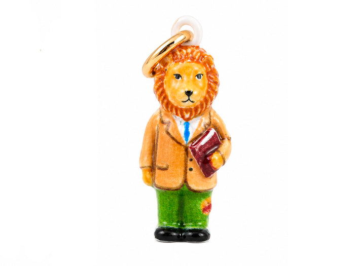 Achat Breloque Lion en costume émaillé et doré à l'or fin