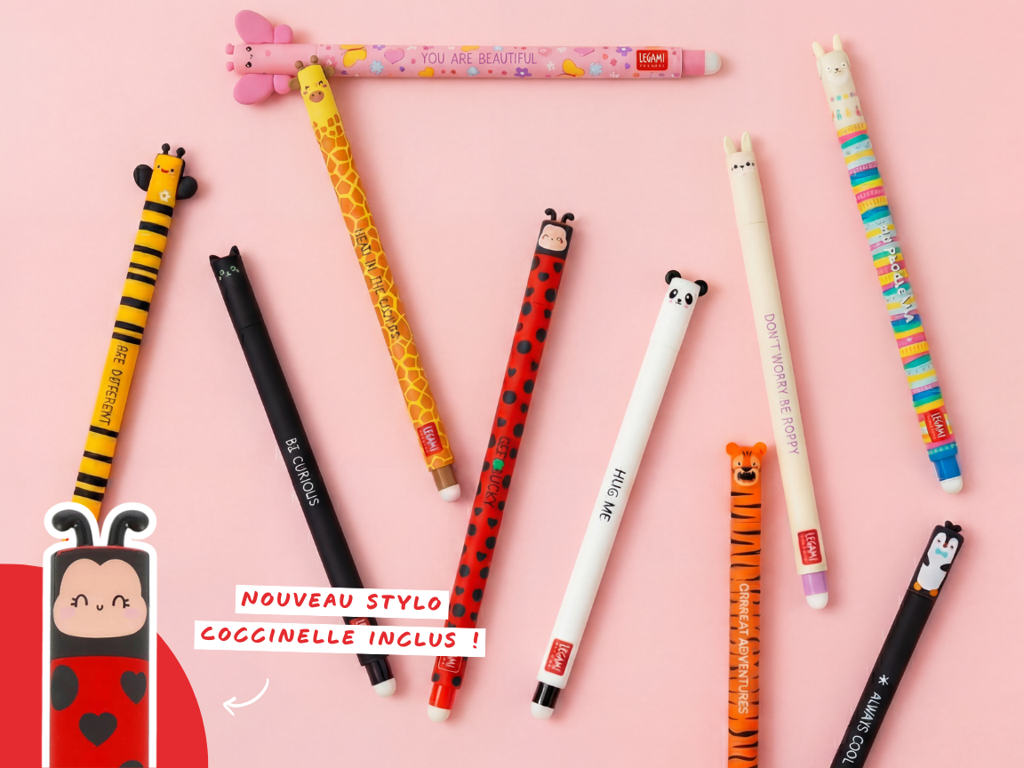 Achat Lot de 10 stylos effaçables animaux Legami