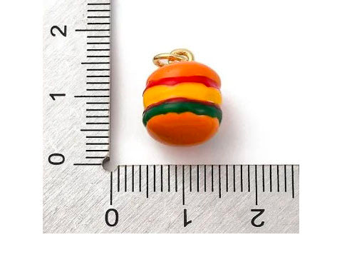 achat Breloque hamburger doré émaillé 18K