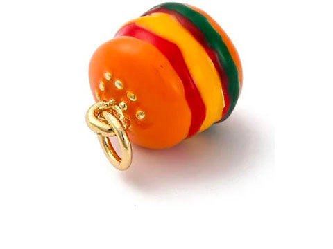 Achat Breloque hamburger doré émaillé 18K