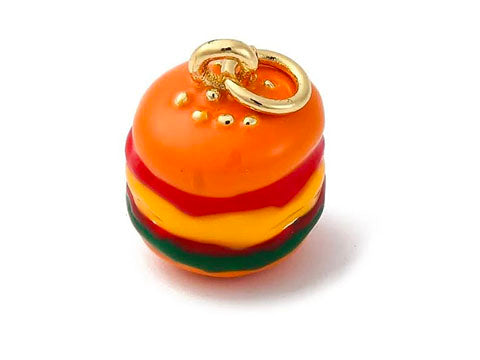 Achat Breloque hamburger doré émaillé 18K