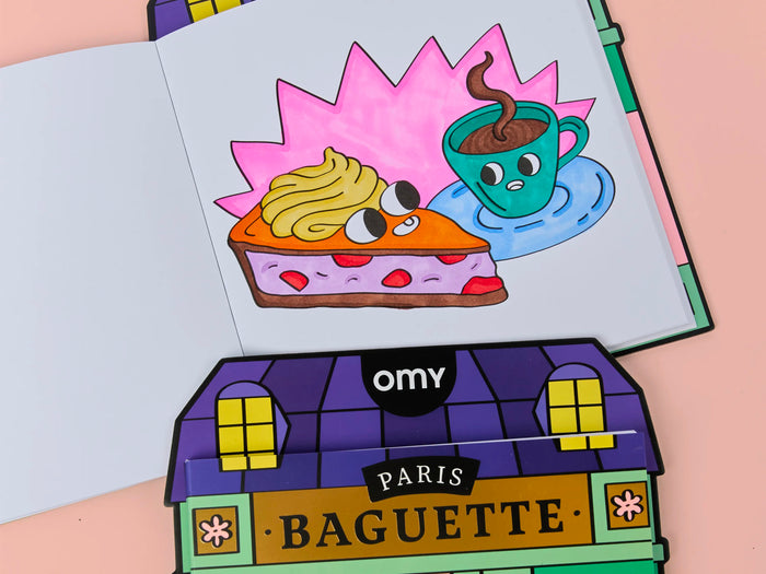 Achat Cahier de coloriage Boutique - French Baguette - OMY