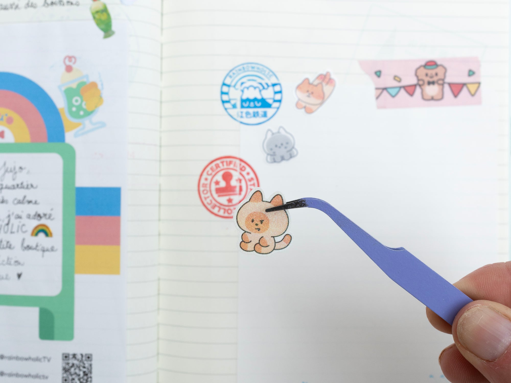 Achat Pince fine spéciale stickers - mauve