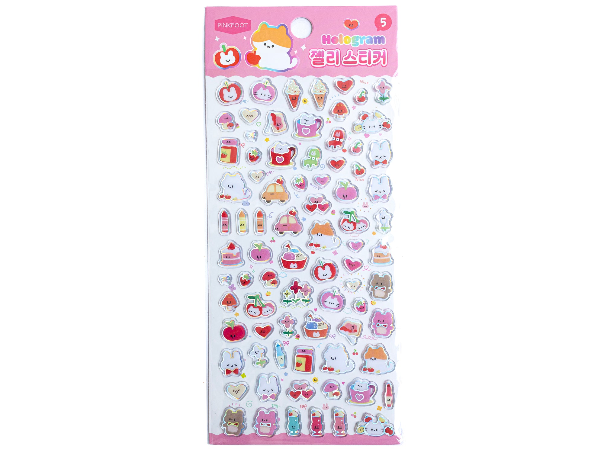 Achat Mini stickers épais coréens -  pomme rouge