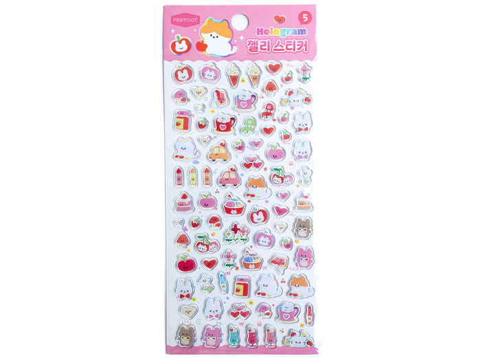 Achat Mini stickers épais coréens -  pomme rouge