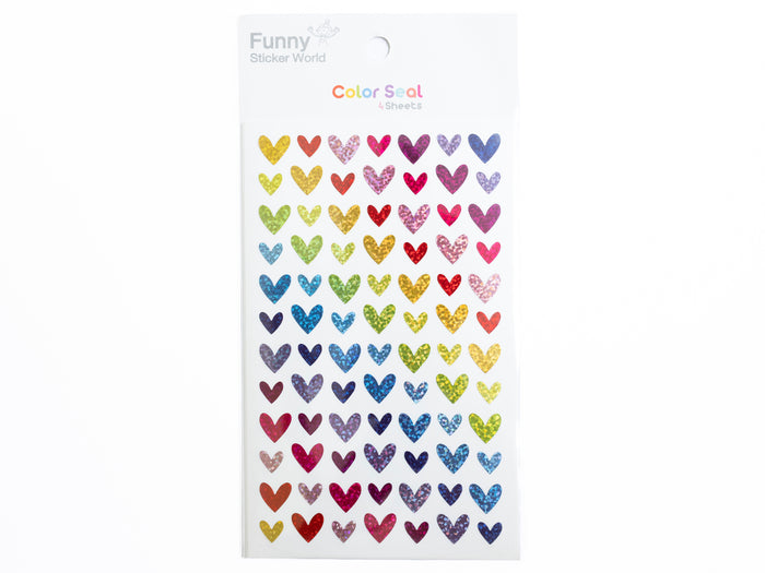 Achat 4 planches de stickers - cœurs fins holographiques