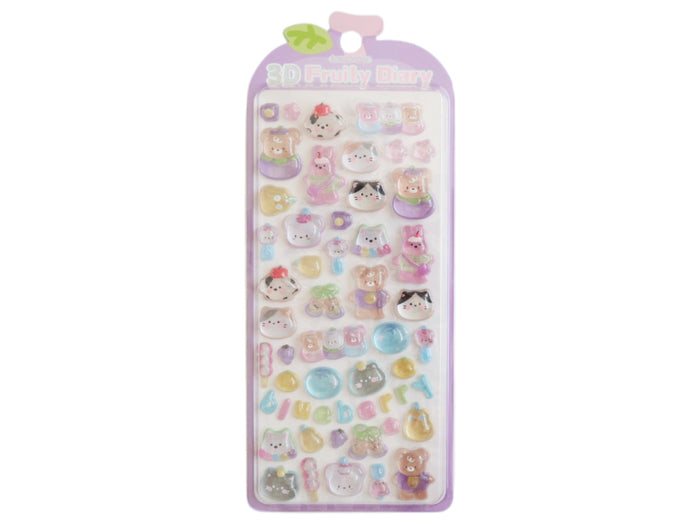 Achat Stickers 3D Fruity Diary - mauve