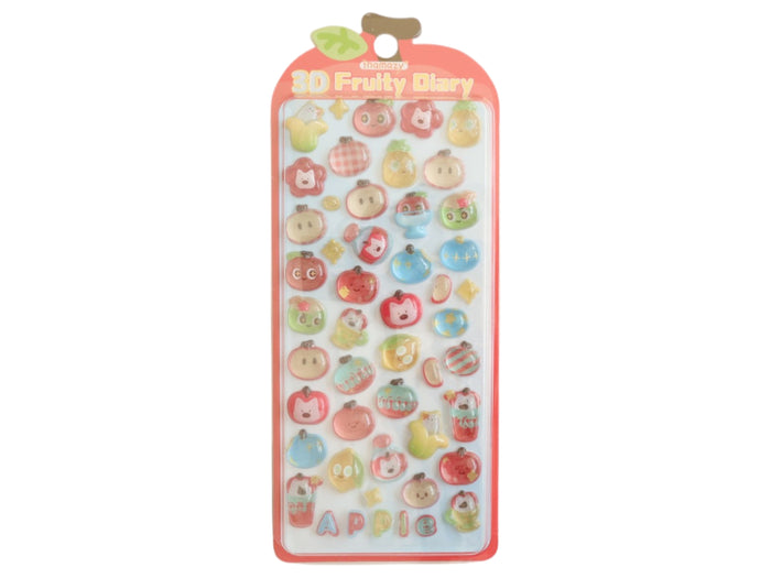Achat Stickers 3D Fruity Diary - pomme