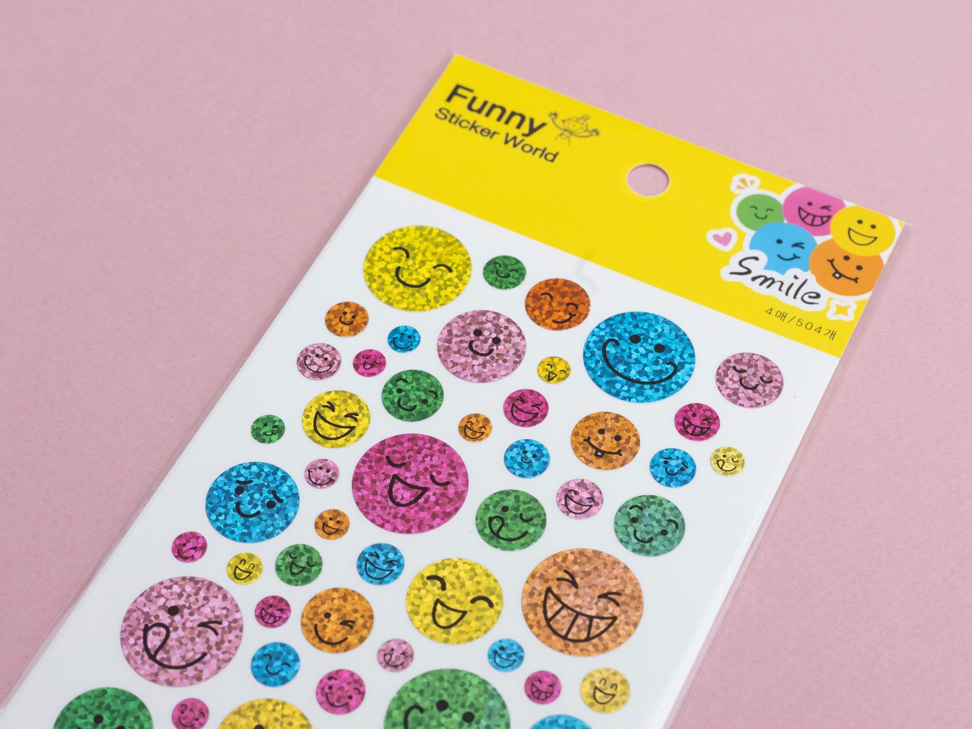 Achat 4 planches de stickers sourire holographiques